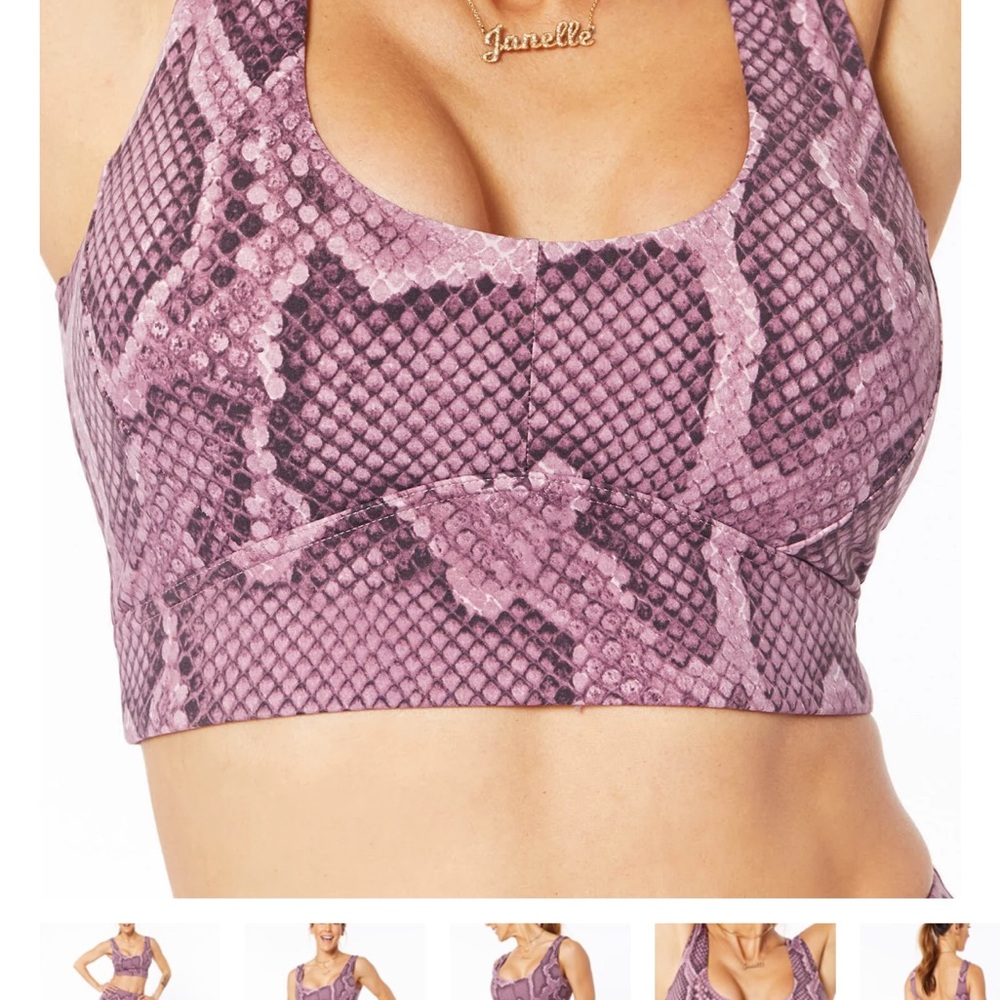 Varley Purple Snake Print Sports Bra